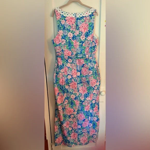 Lilly Pulitzer Vibrant Blue and Pink Maxi Dress - Picture 2 of 3